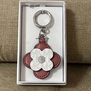 Michael Kors Pink and White Flower Keychain